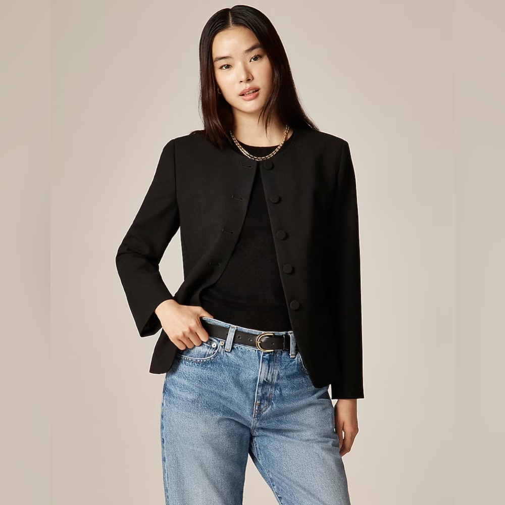 J.Crew Cora Lady Jacket in Four-Season Stretch in Black Size 00